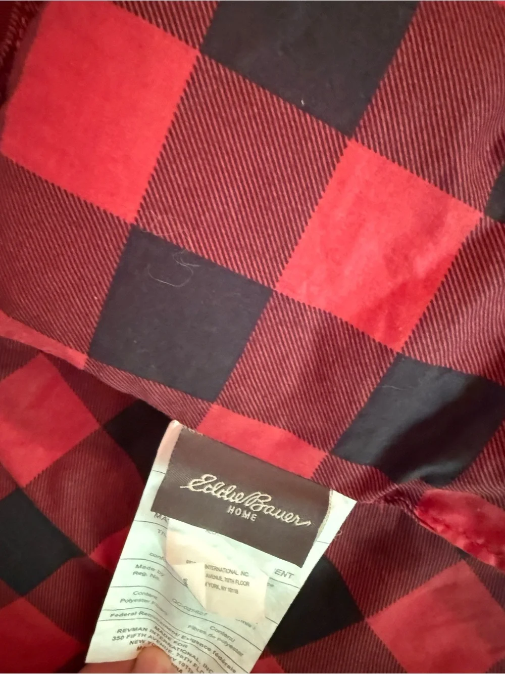 Eddie Bauer Red and Black Buffalo Plaid Queen Comforter w Shams